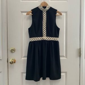 Black Sleevless Dress w/ White Detailing